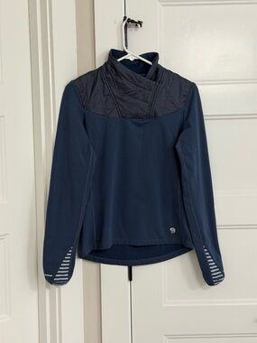 Mountain Hardwear 1/4 Zip 32 Degree Pullover Sweater Womens Sz XS Hike Run Blue